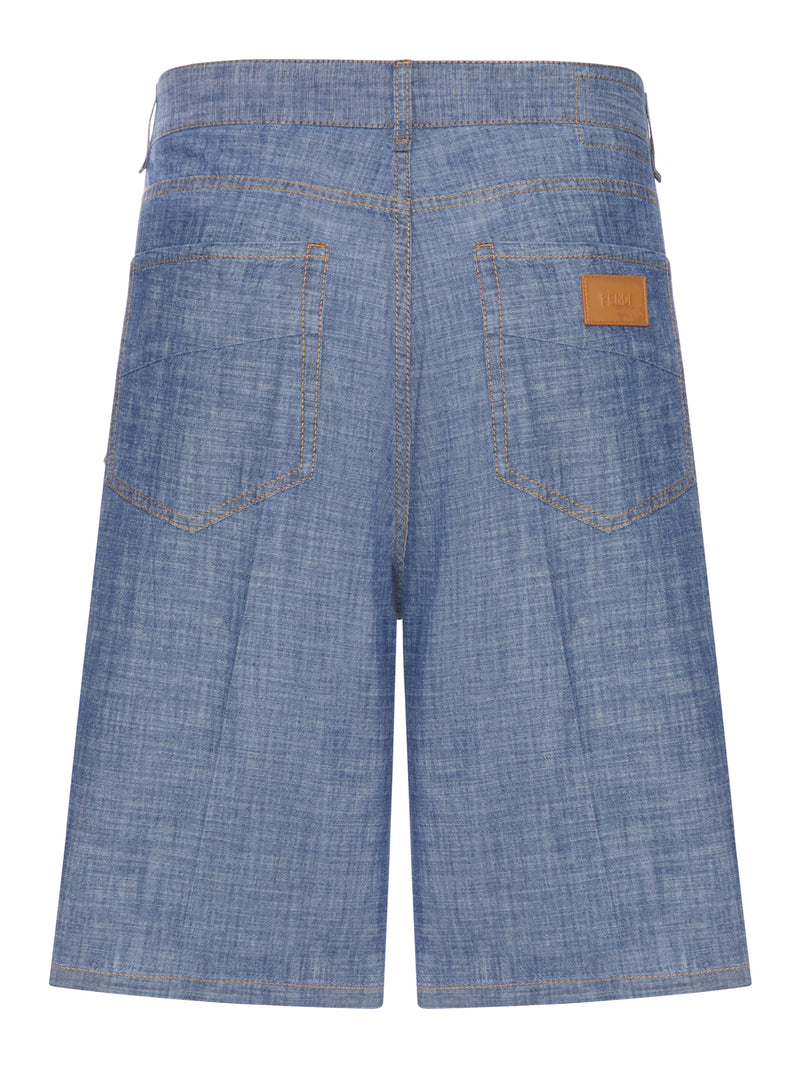 BERMUDA IN CHAMBRAY AZZURRO CHIARO