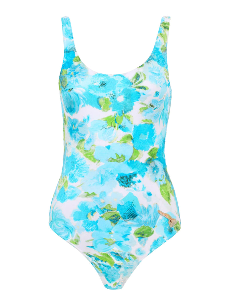 COSTUME DA BAGNO INTERO CON STAMPA FIORI ACQUATICI