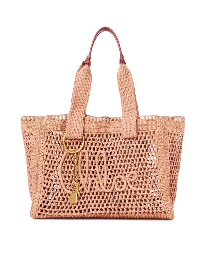TOTE BAG EAST-WEST SUMMER BANANA IN RAFIA