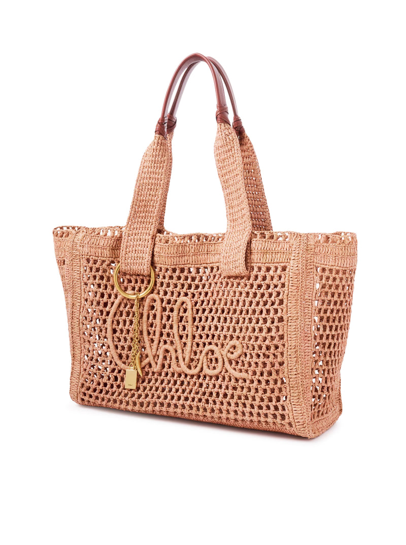TOTE BAG EAST-WEST SUMMER BANANA IN RAFIA