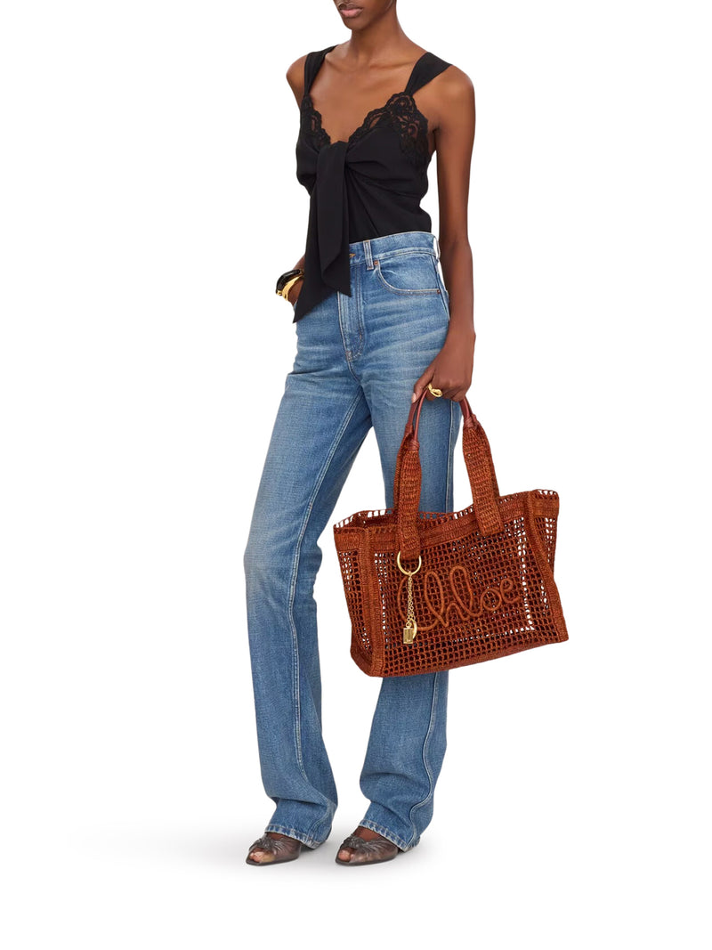 TOTE BAG EAST-WEST SUMMER BANANA IN RAFIA