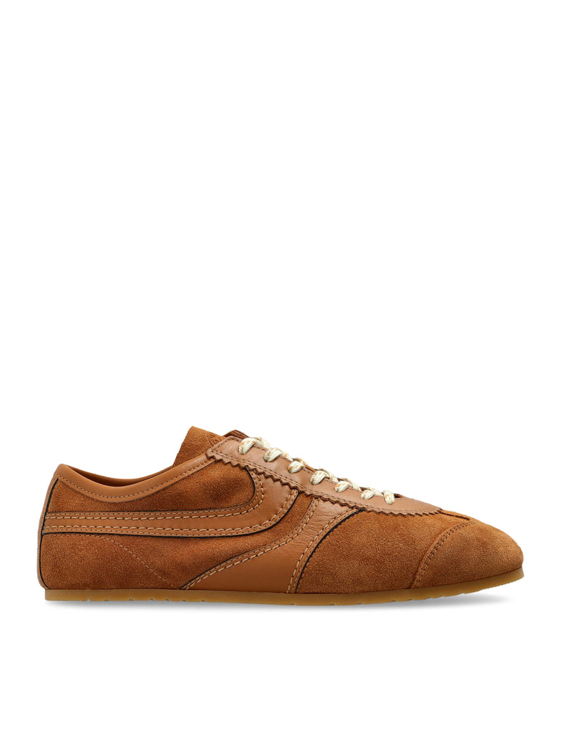 SNEAKERS BICOLOR IN PELLE E PELLE SCAMOSCIATA