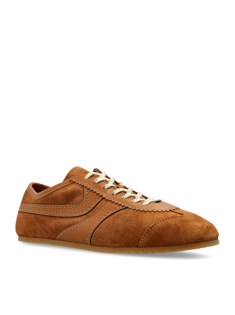 SNEAKERS BICOLOR IN PELLE E PELLE SCAMOSCIATA