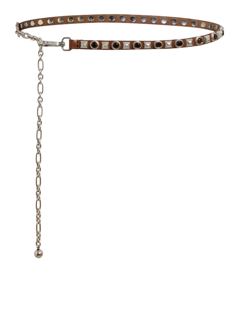 CINTURA IN PELLE CON BORCHIE GIOIELLO