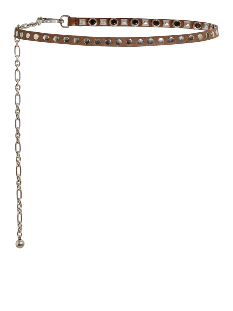 CINTURA IN PELLE CON BORCHIE GIOIELLO