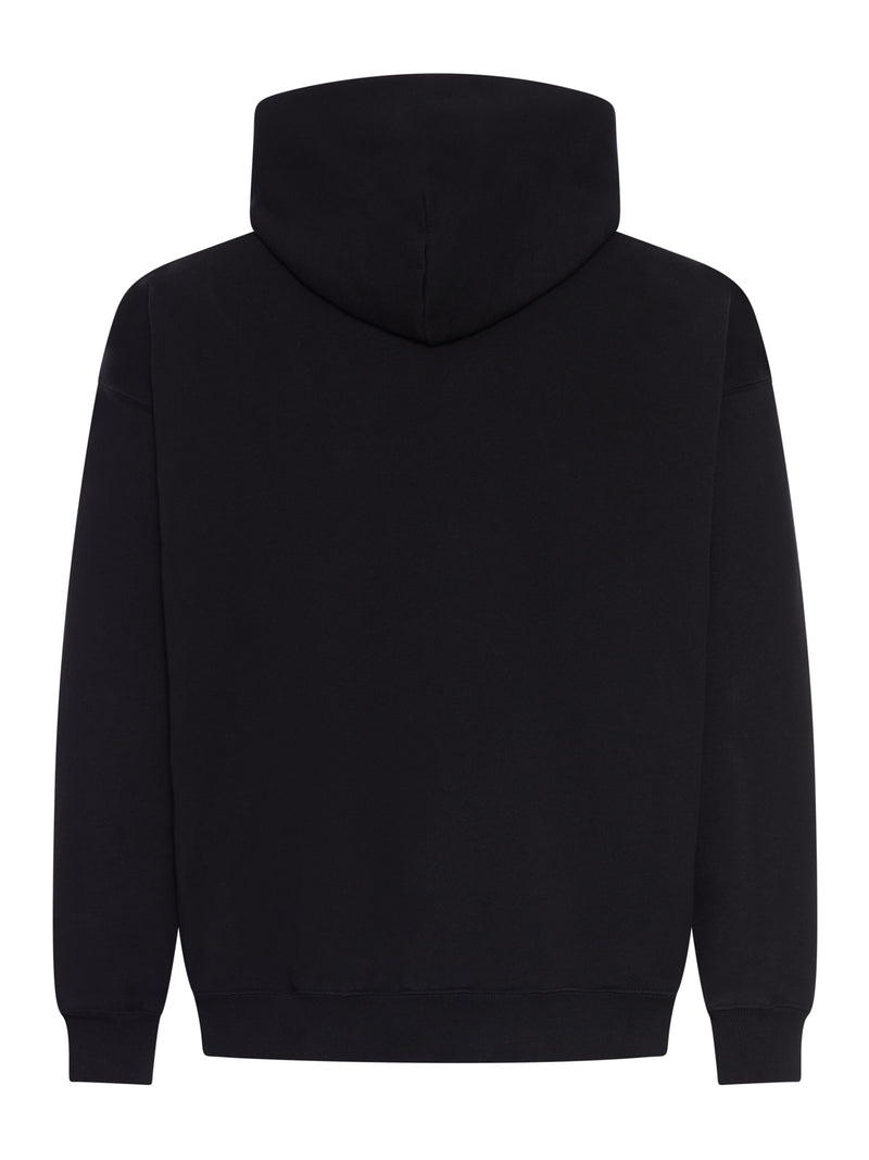 FELPA CON CAPPUCCIO IN COTONE CON STAMPA PIAZZATA