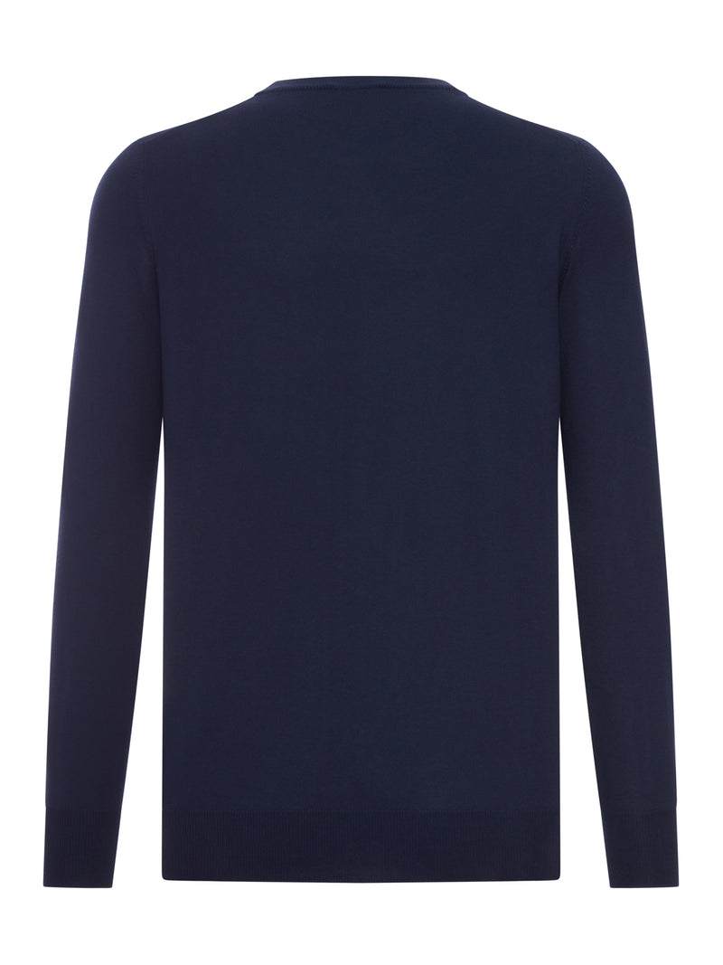 T-SHIRT GIROCOLLO A MANICHE LUNGHE IN MAGLIA DI COTONE
