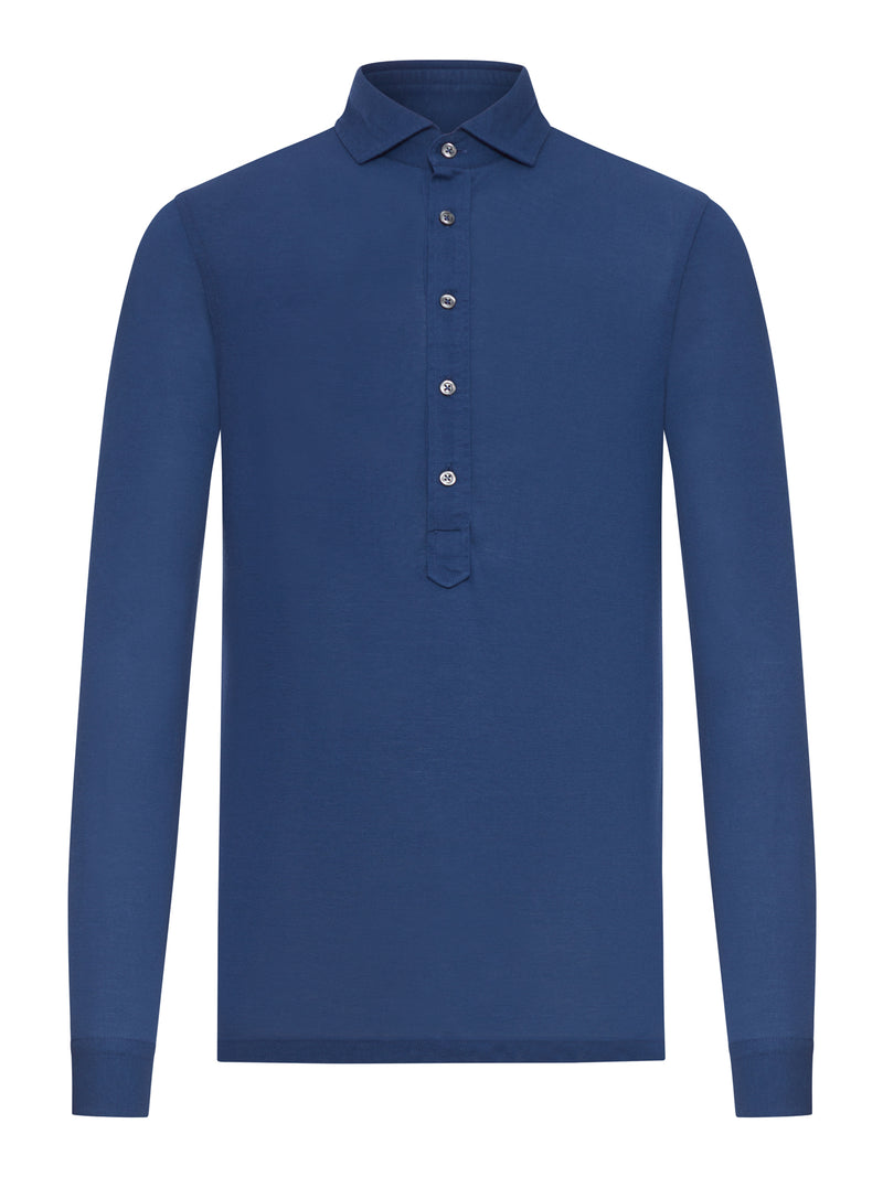 POLO A MANICA LUNGA IN COTONE LEGGERO