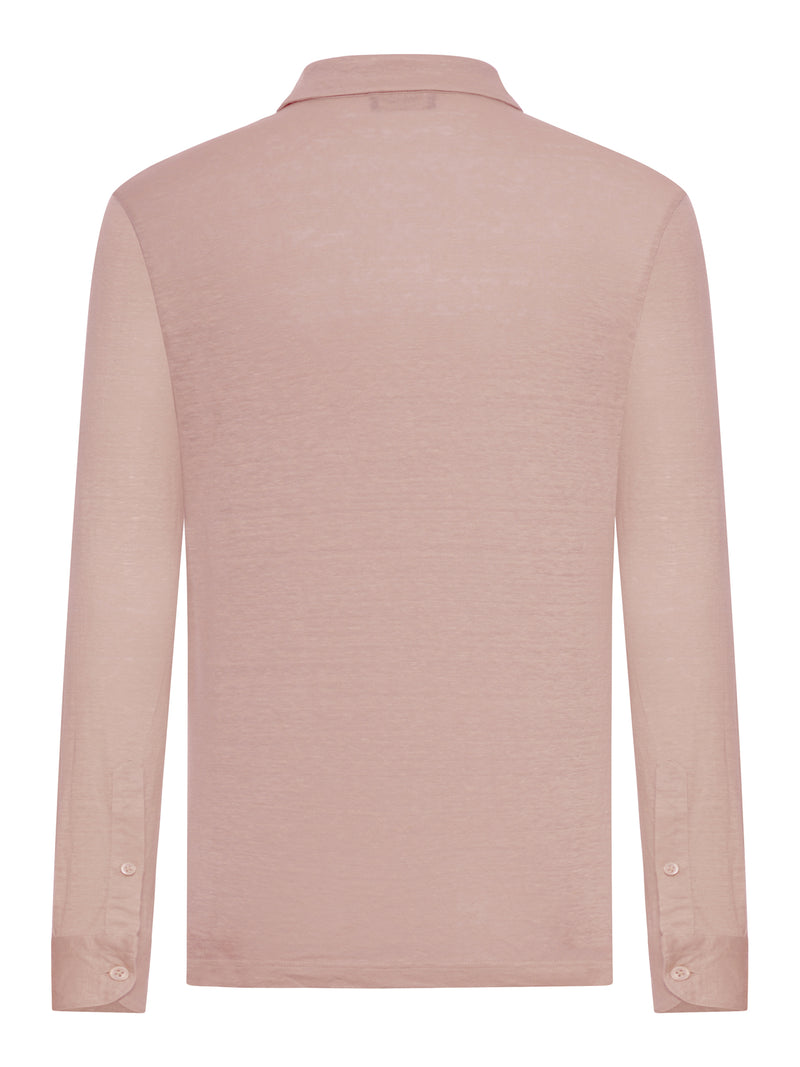 POLO IN LINO A MANICA LUNGA