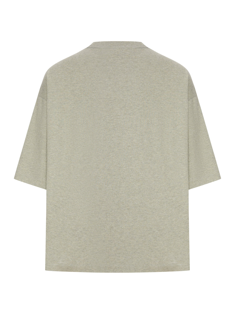 T-SHIRT OVERSIZE GIROCOLLO CON LOGO APPLICATO