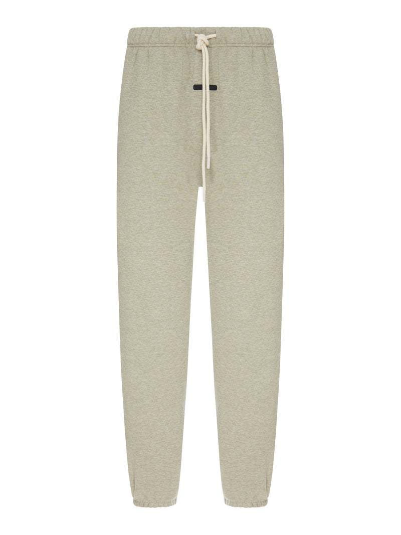 PANTALONI JOGGER IN FELPA MÉLANGE CON COULISSE E POLSINI ELASTICIZZATI