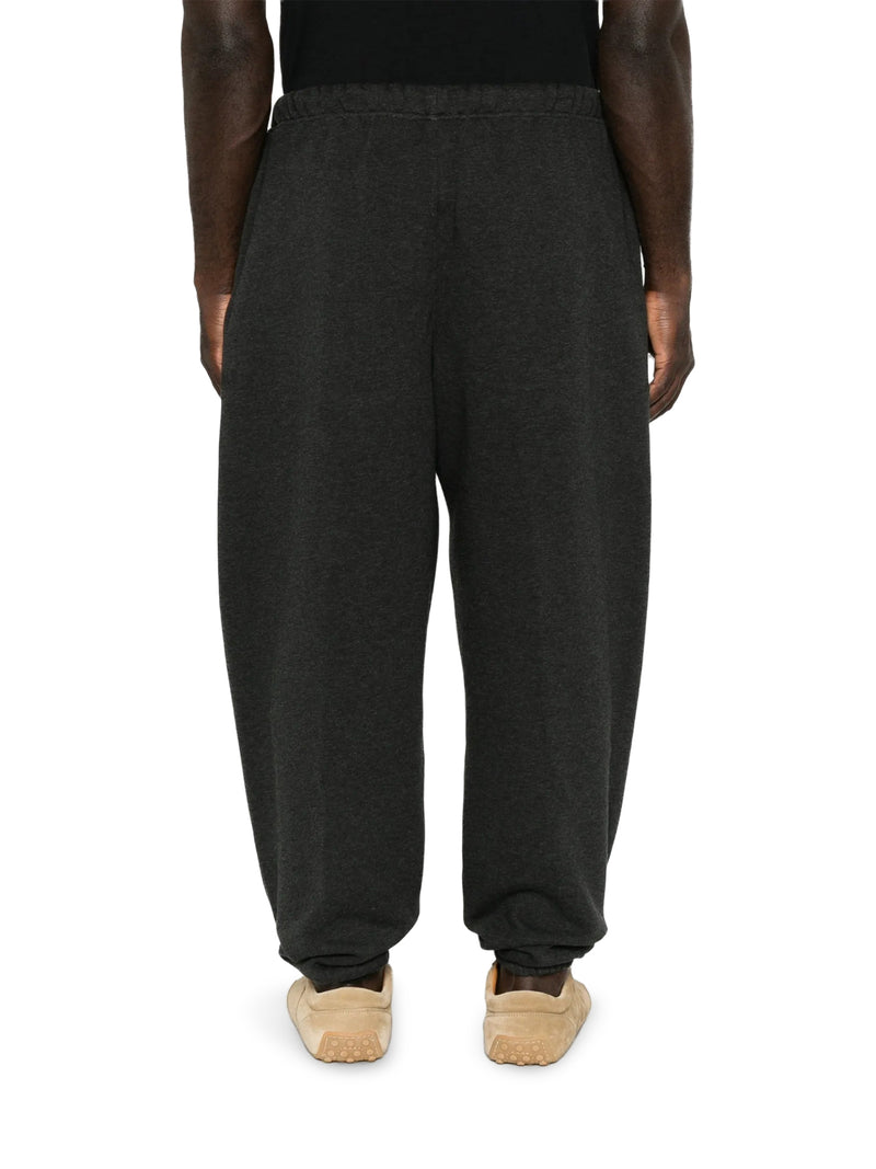 PANTALONI JOGGER IN FELPA MÉLANGE CON COULISSE E POLSINI ELASTICIZZATI