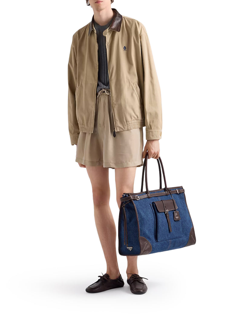 BORSA SHOPPING PRADA BONNIE IN DENIM E PELLE