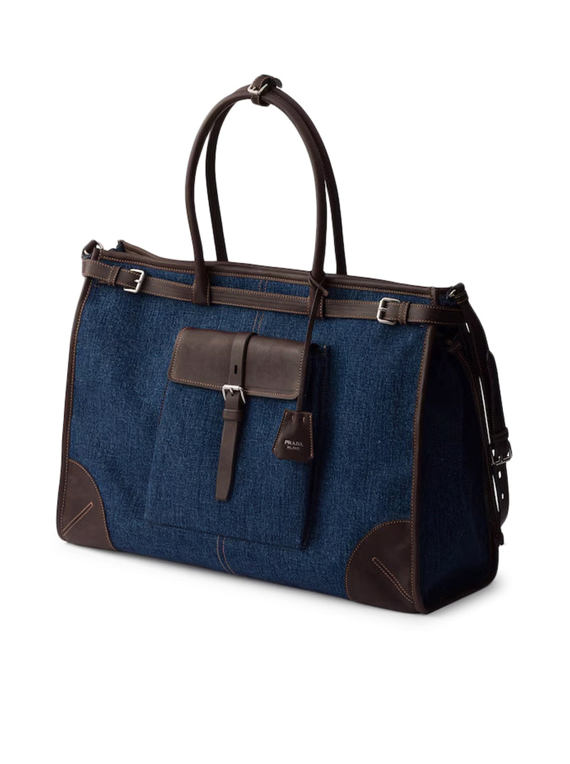 BORSA SHOPPING PRADA BONNIE IN DENIM E PELLE