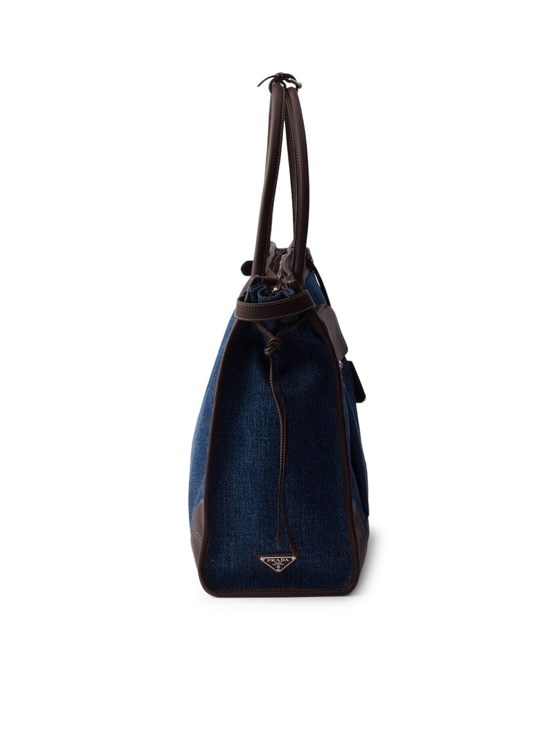 BORSA SHOPPING PRADA BONNIE IN DENIM E PELLE