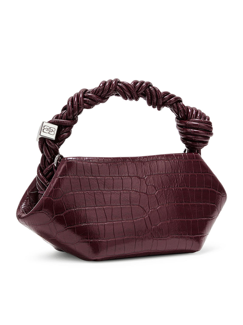 MINI BORSA BOU BURGUNDY EFFETTO COCCODRILLO