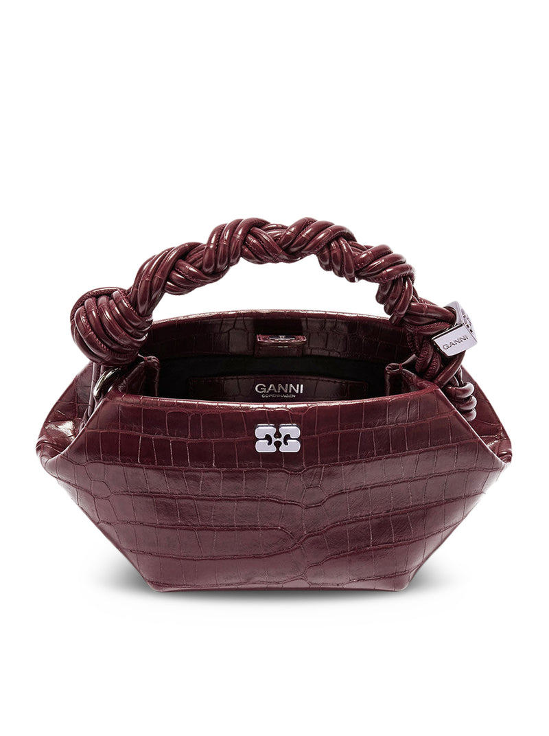 MINI BORSA BOU BURGUNDY EFFETTO COCCODRILLO