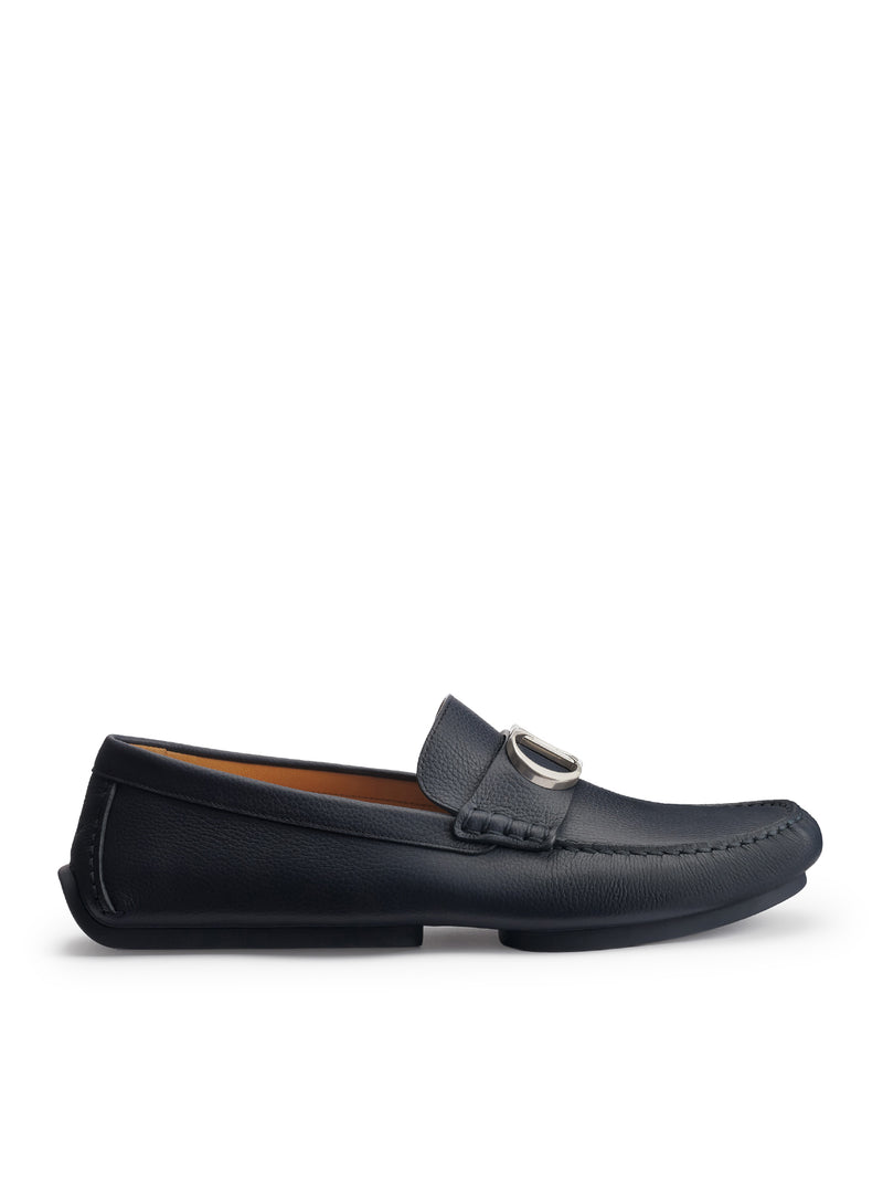 MOCASSINI ROADIE IN PELLE DI VITELLO GRANULATA BLU