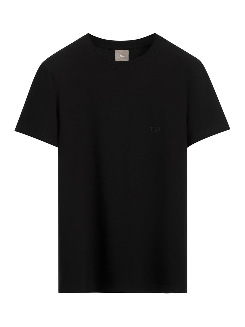 T-SHIRT CON RICAMO CD IN JERSEY DI COTONE