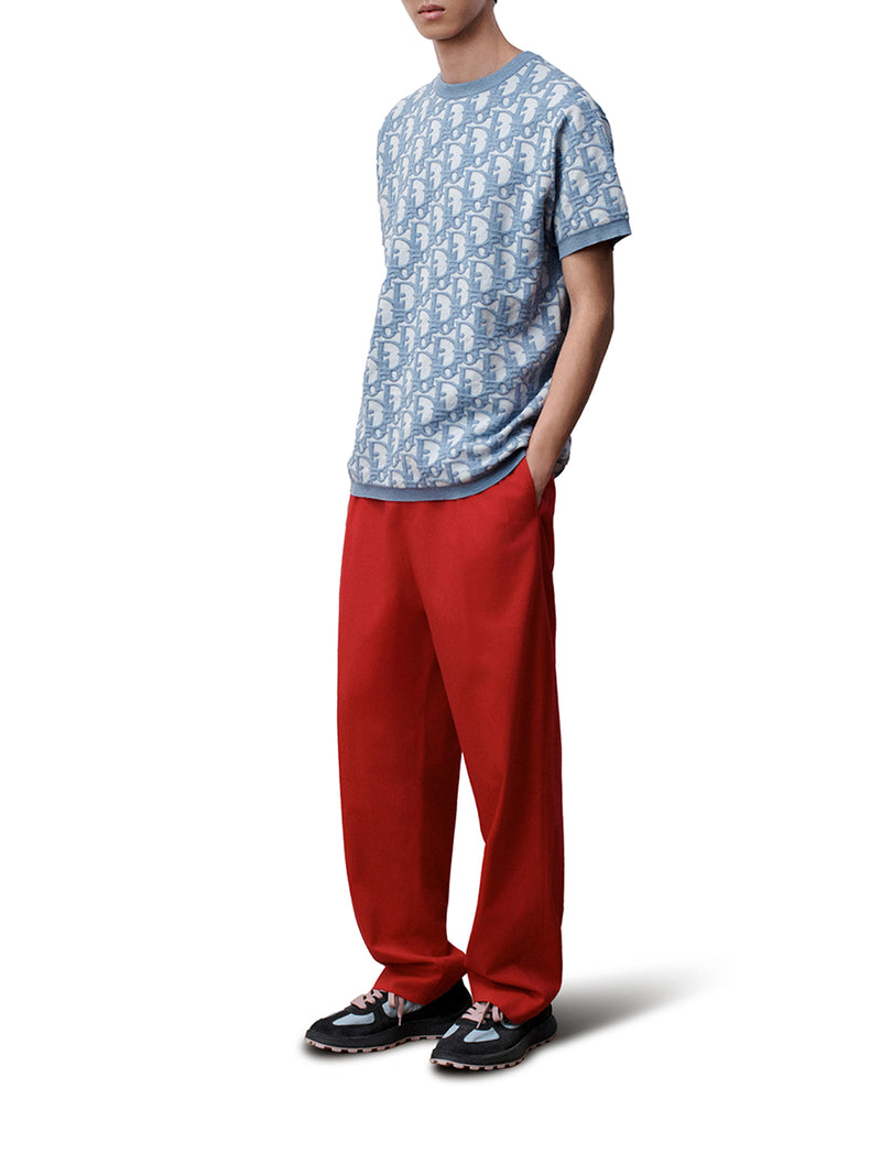 T-SHIRT IN JACQUARD DI COTONE, LANA E SETA