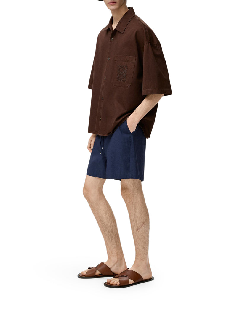 SHORTS FLUIDO IN POPELINE DI COTONE