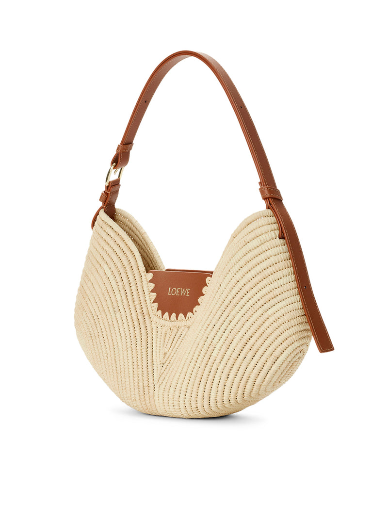 BORSA LOEWE SWING MEDIA IN RAFIA E PELLE DI VITELLO