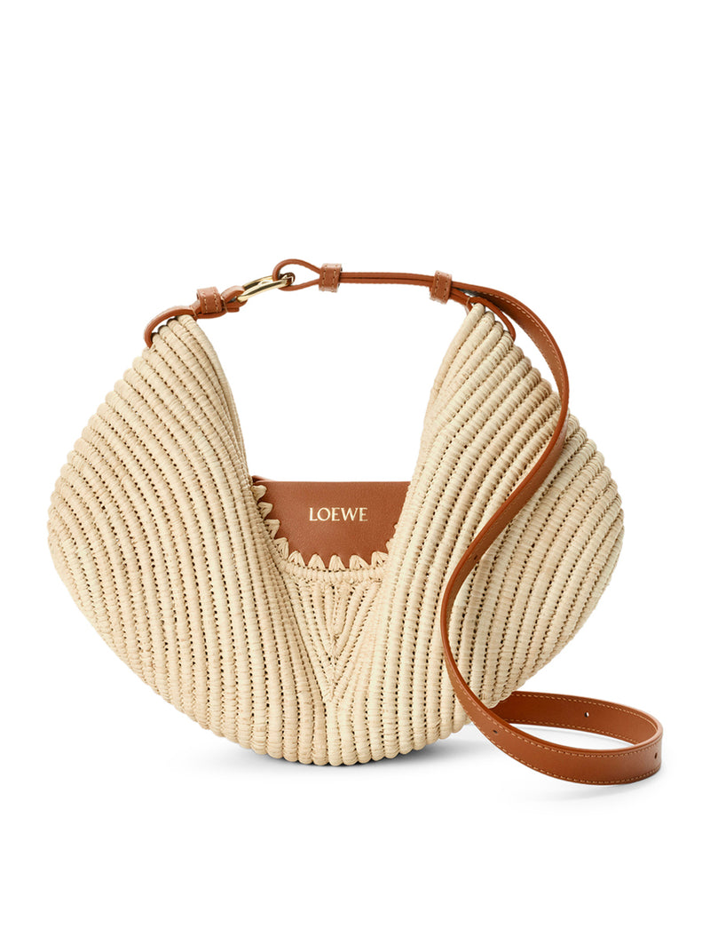 BORSA LOEWE SWING MEDIA IN RAFIA E PELLE DI VITELLO