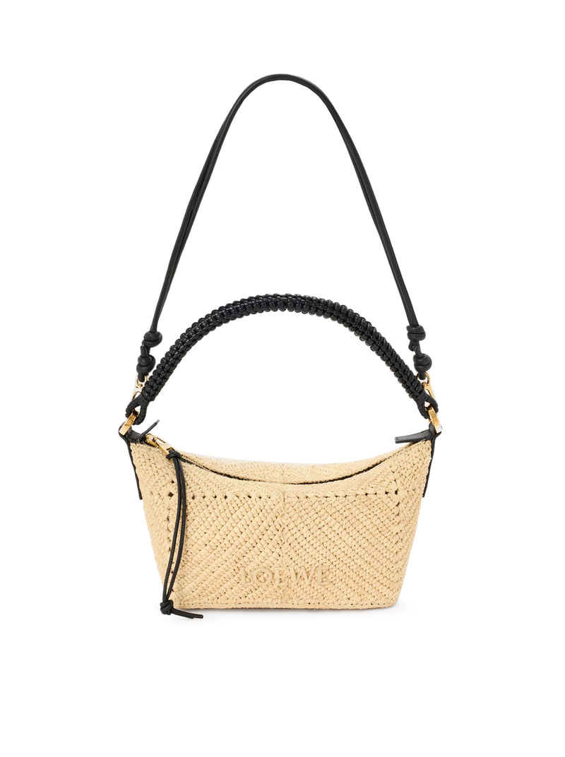 BORSA CALA MINI IN PELLE DI VITELLO E RAFIA