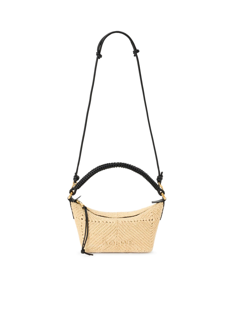 BORSA CALA MINI IN PELLE DI VITELLO E RAFIA
