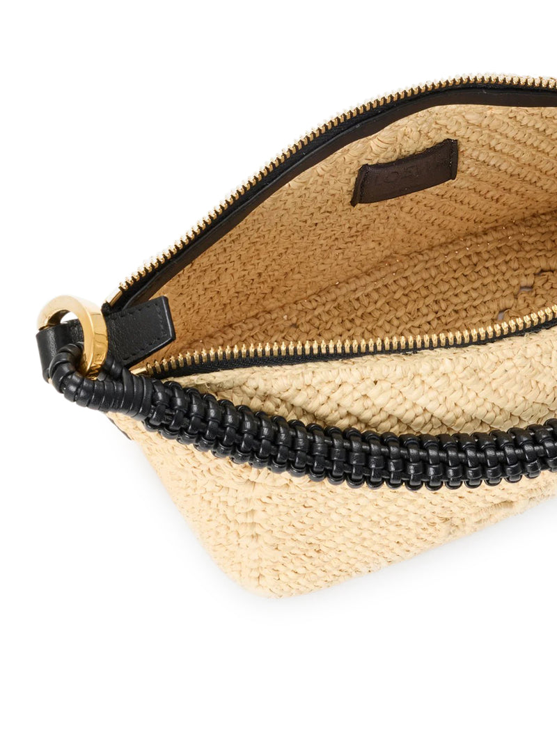 BORSA CALA MINI IN PELLE DI VITELLO E RAFIA