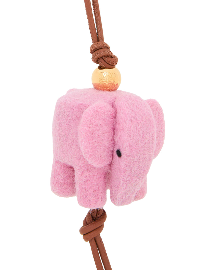 CIONDOLO ELEPHANT IN FELTRO E PELLE DI VITELLO