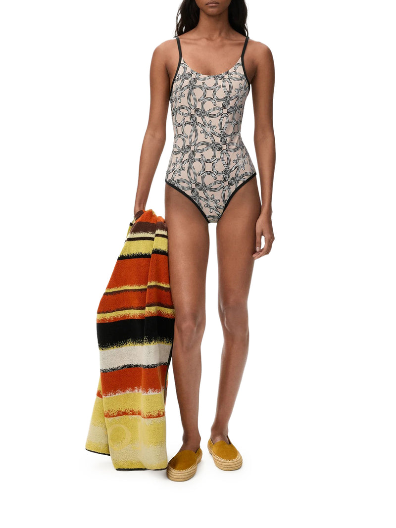 COSTUME DA BAGNO IN JERSEY TECNICO CON STAMPA ANAGRAM ALL-OVER