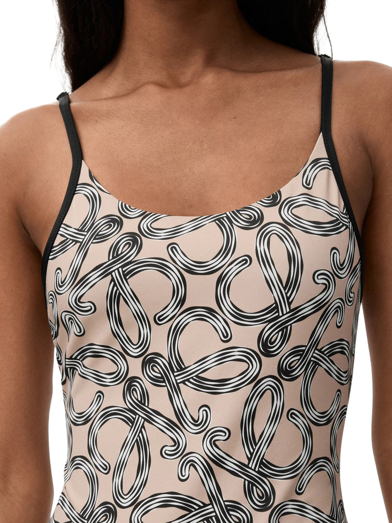 COSTUME DA BAGNO IN JERSEY TECNICO CON STAMPA ANAGRAM ALL-OVER