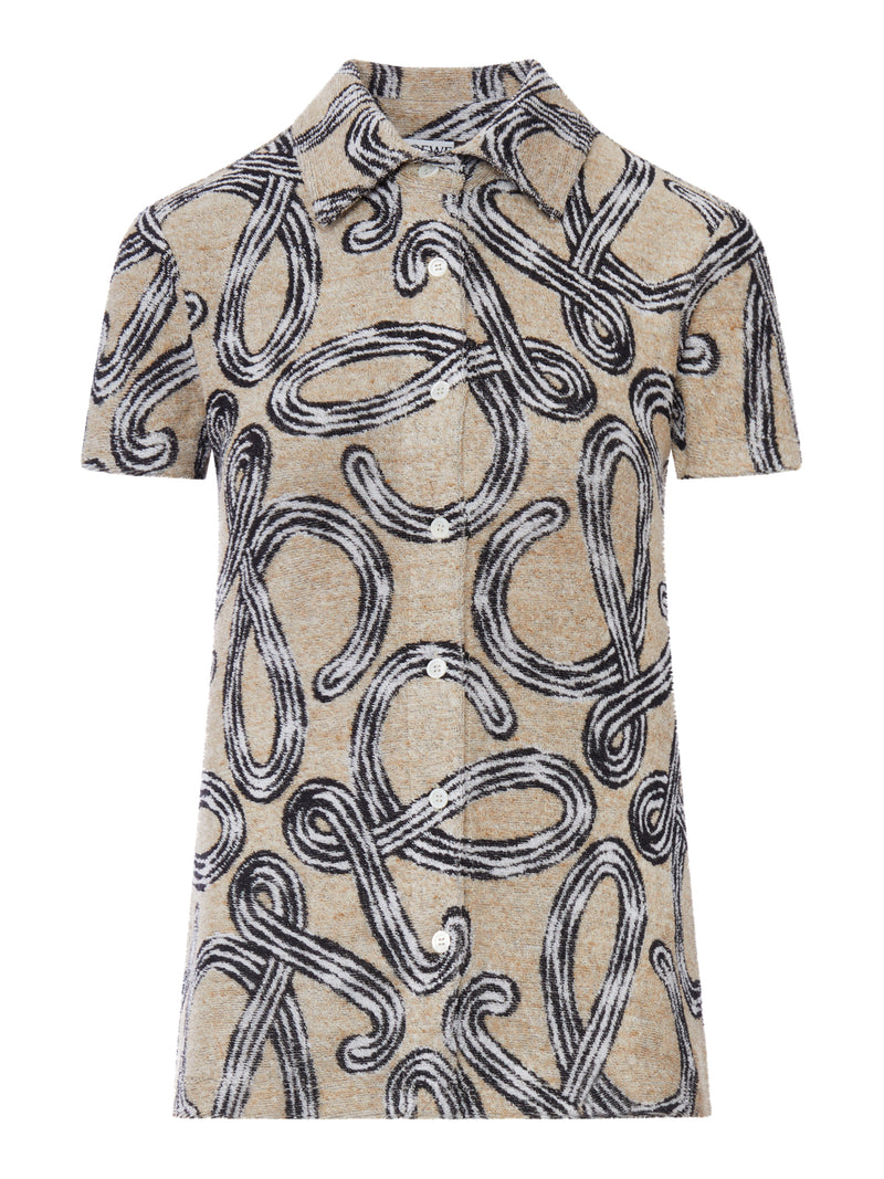 CAMICIA IN SPUGNA CON JACQUARD ANAGRAM ALL-OVER