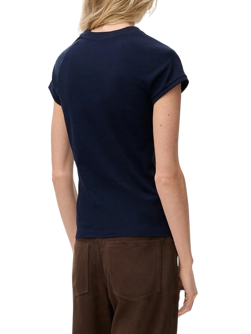 T-SHIRT IN JERSEY DI COTONE LEGGERO CON RICAMO ANAGRAM EFFETTO MOSAICO