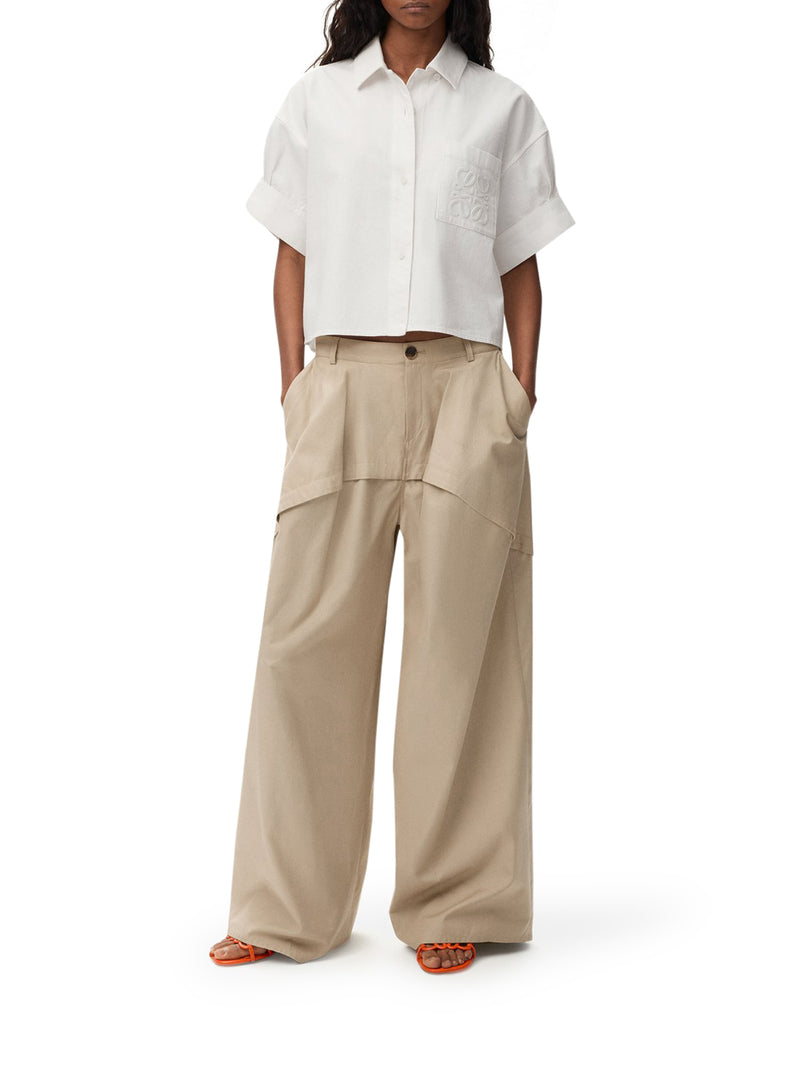PANTALONI IN COTONE LEGGERO CON COSTRUZIONE ASIMMETRICA A PANNELLI