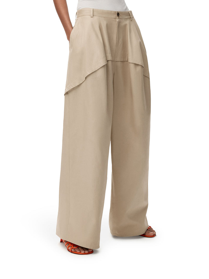 PANTALONI IN COTONE LEGGERO CON COSTRUZIONE ASIMMETRICA A PANNELLI