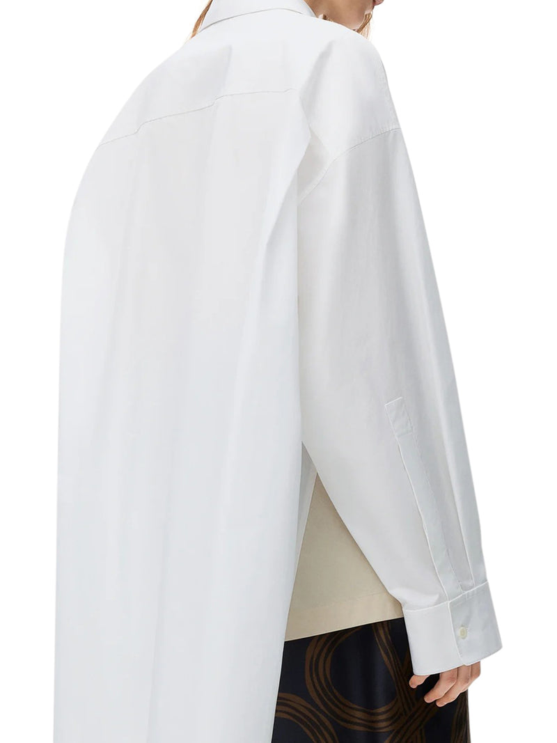CAMICIA ASIMMETRICA IN POPELINE DI COTONE