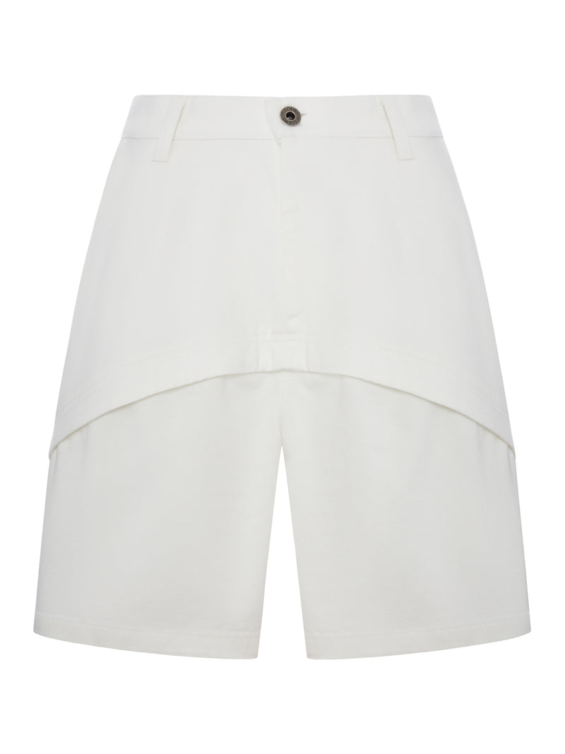 SHORT IN DENIM ASIMMETRICO A PANNELLI