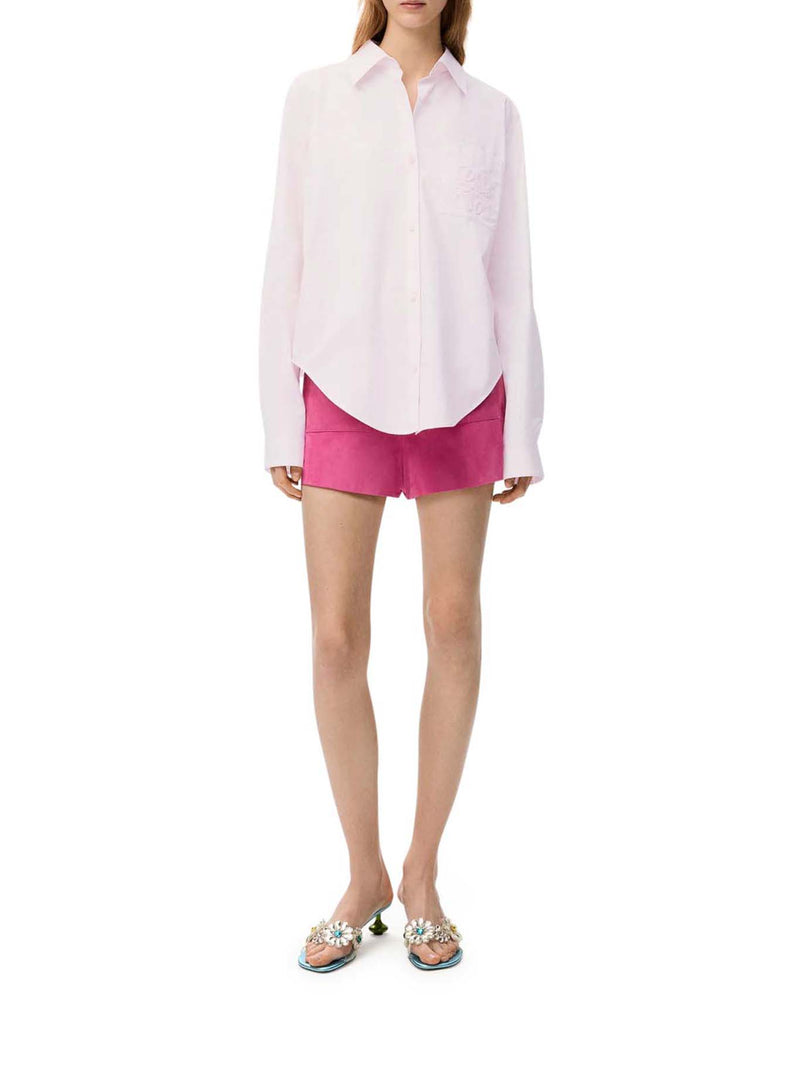 CAMICIA IN POPELINE DI COTONE CON RICAMO ANAGRAM
