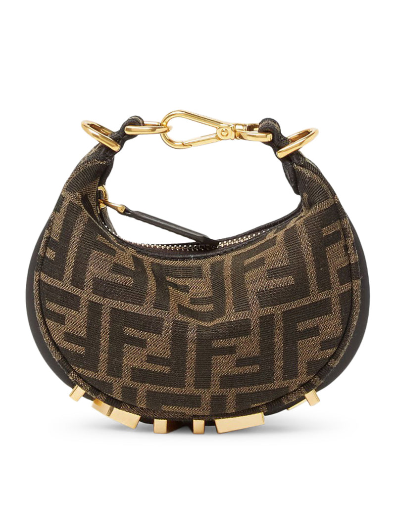 NANO FENDIGRAPHY CHARM IN TESSUTO MARRONE