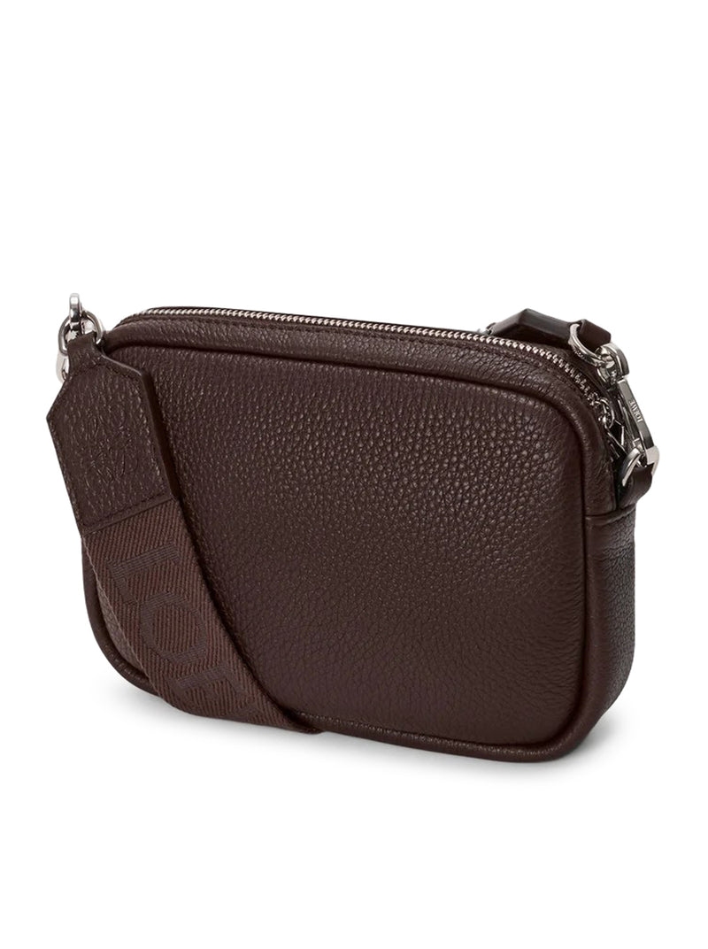 BORSA MESSENGER PEBBLE PICCOLA IN MORBIDA PELLE DI VITELLO GRANATA