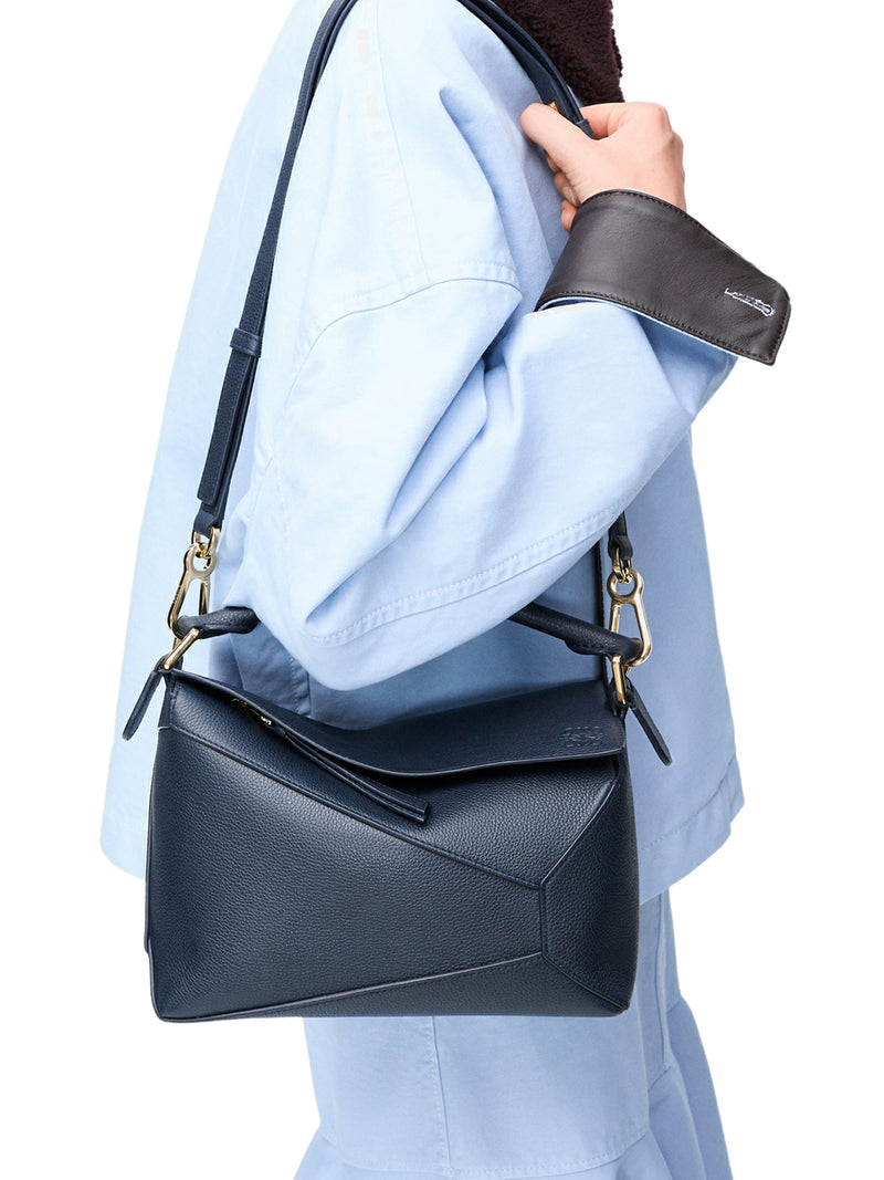 BORSA PUZZLE EDGE PICCOLA IN PELLE DI VITELLO GRANATA