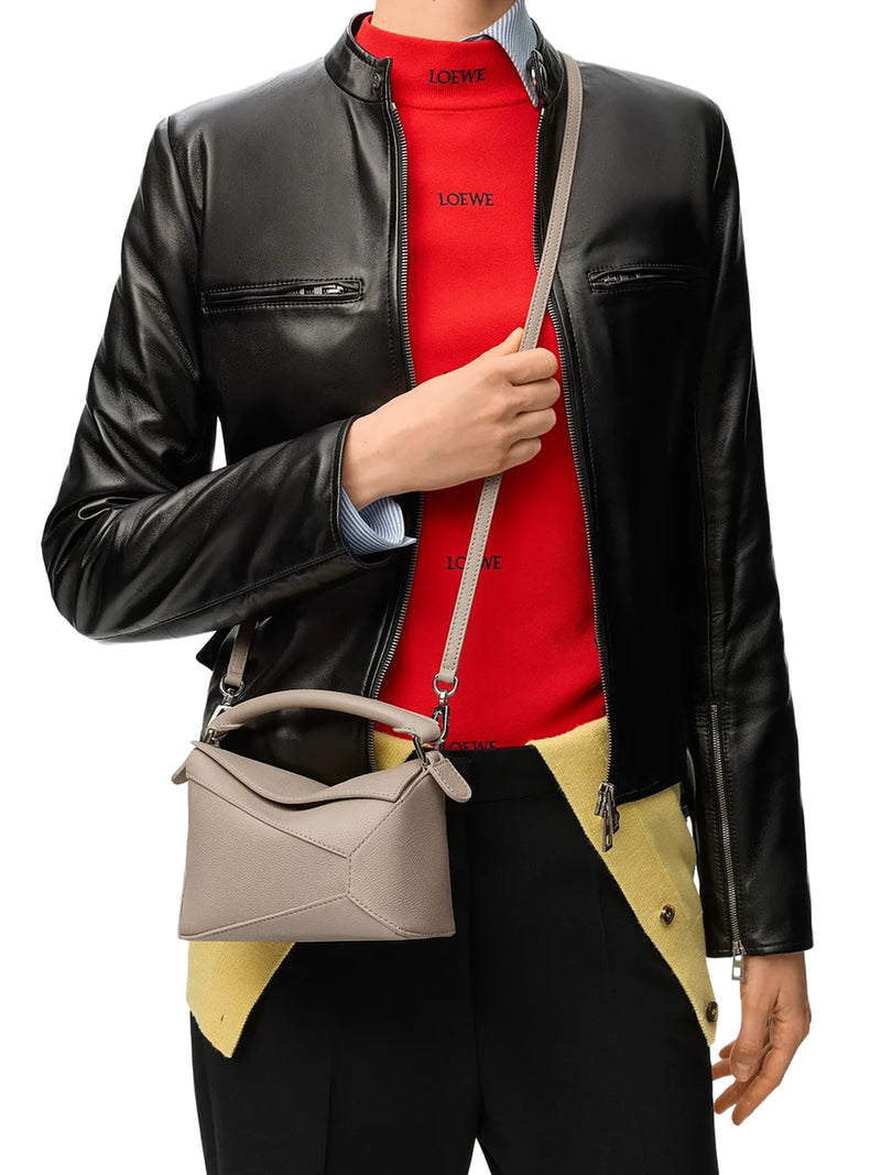 BORSA PUZZLE EDGE MINI IN PELLE GRANATA