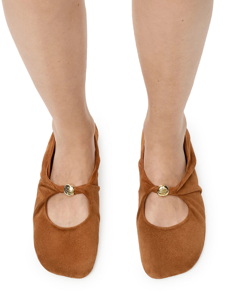 BALLERINE PEBBLE SOFT IN PELLE DI CAPRA SCAMOSCIATA