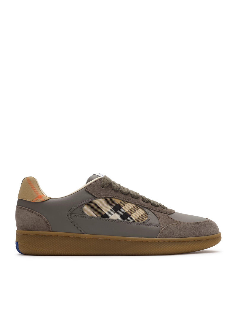 SNEAKER TERRACE IN PELLE, SUEDE E CHECK