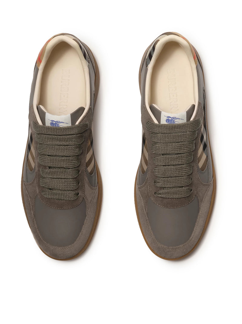 SNEAKER TERRACE IN PELLE, SUEDE E CHECK