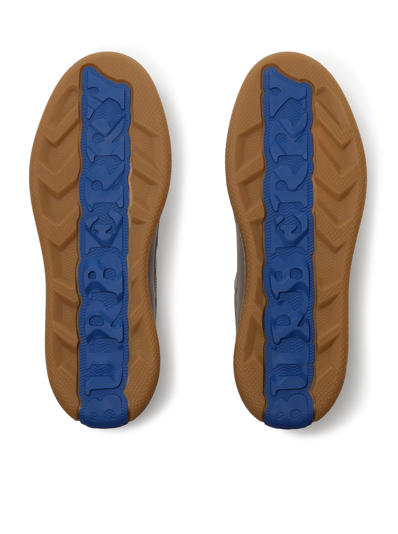 SNEAKER TERRACE IN PELLE, SUEDE E CHECK