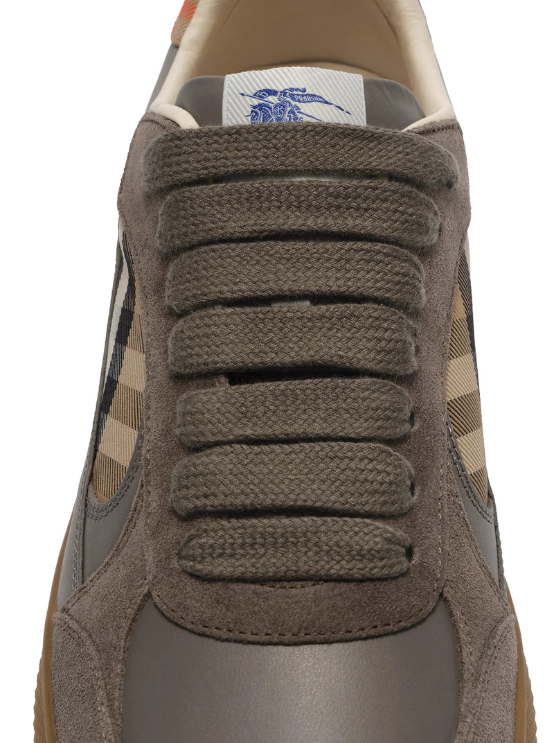 SNEAKER TERRACE IN PELLE, SUEDE E CHECK