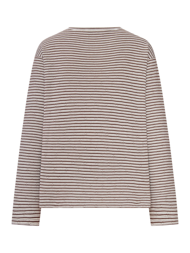 T-SHIRT A RIGHE IN MISTO COTONE E CASHMERE